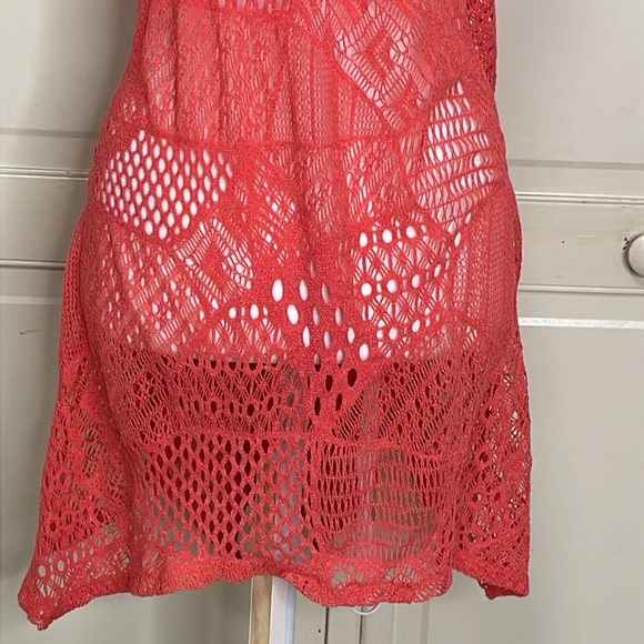 NWT Lily by Firmiana Women's Asymmetrical Orange Crochet Knit Tunic Top, Size 2X - Picture 8 of 12